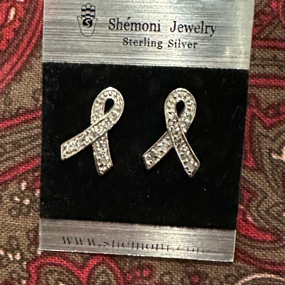 Sterling Silver Ribbon Earrings